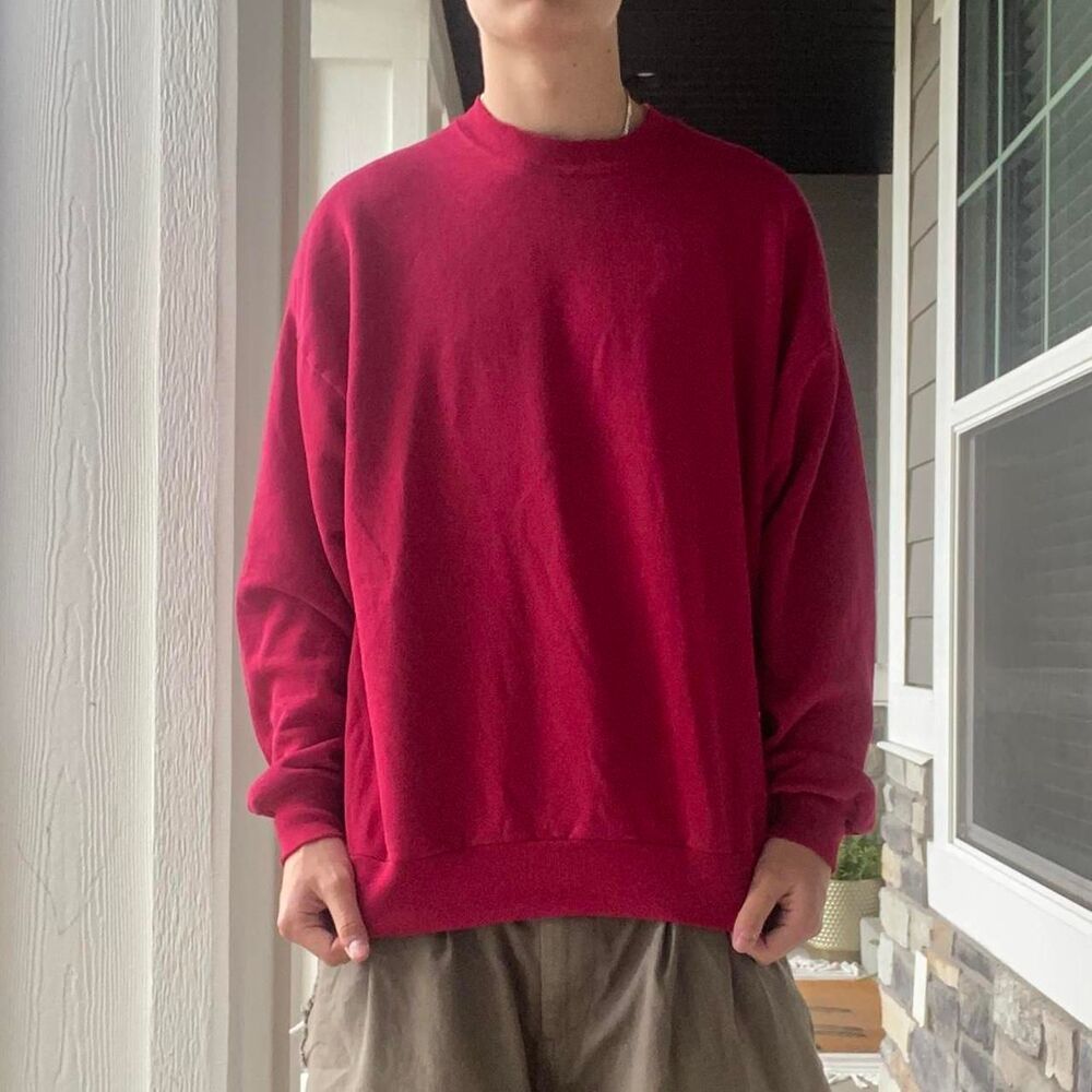 Jerzees Men's Red and Pink Sweatshirt